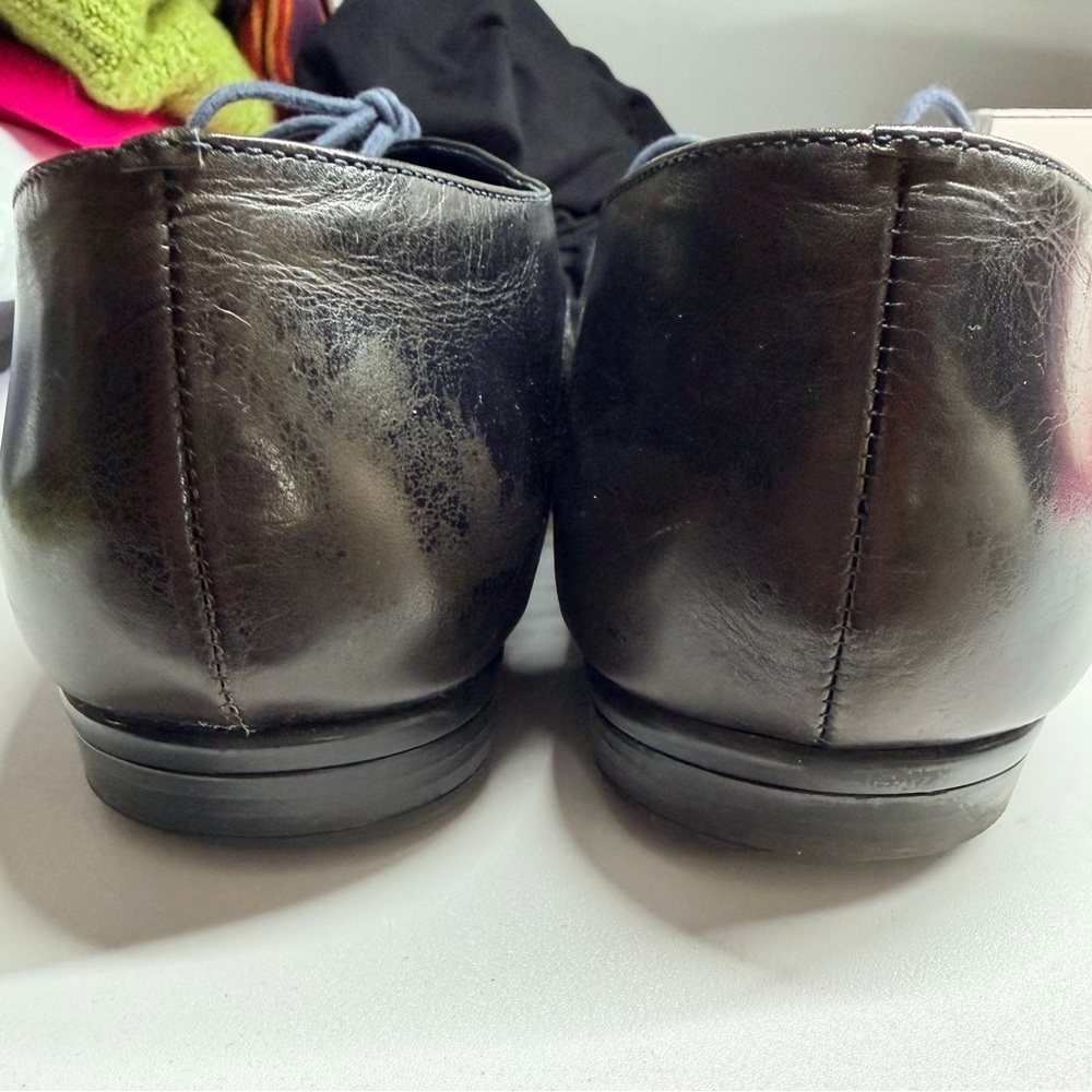 TROTTERS “Lila”” Women’s BLACK Leather Woven Toe Oxfords Sz 8WW - Picture 6 of 6
